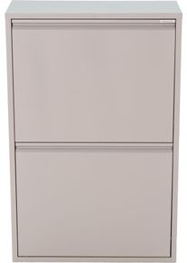 M&uuml;lltrennsystem SPINDER DESIGN "GIGI 4", grau (silky taupe), B:60cm H:92cm T:25cm, Stahl, M&uuml;lleimer, M&uuml;lltrennsystem, Stahl-Abfalltrennsystem mit 4x 18,5-Liter-Inneneimern