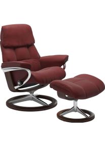 Relaxsessel stressless "Ruby", rot (cherry paloma), B:88cm H:101cm T:78cm, Leder BATICK: durchgef&auml;rbtes und genarbtes M&ouml;belleder;Leder PALOMA: durchgef&auml;rbtes Semianilin-M&ouml;belleder, Sessel, Relaxsessel, mit Signature Base, Gr&ouml;&szlig;e L, Gestell Eiche, Wenge, Braun & Schwarz