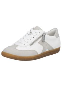 Sneaker Rieker, Damen, Gr. 41, Textil, grau (wei&szlig;, hellgrau), Lederimitat, kontrastfarbene Details, Schuhe Sneaker, Halbschuh, Freizeitschuh, Schn&uuml;rschuh mit Rei&szlig;verschluss