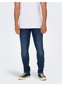 Only & Sons Regular-fit-Jeans ONLY & SONS "ONSWEFT REG 7900 EY BOX JEANS NOOS", Herren, Gr. 32, L&auml;nge 30, blau (blau schwarz denim), Denim/Jeans, Obermaterial: 50% Baumwolle, 30% Polyester, 18% Viskose, 2% Elasthan, Abriebeffekte, regular fit lang, Jeans Regular-fit-Jeans, Baumwollmischung, regular fit