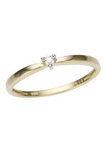 Goldring Firetti "Schmuck Geschenk Gold 333 massiv" Gr. 19, wei&szlig; (gelbgoldfarben, wei&szlig;goldfarben), Fingerringe, Damen, 19, 0,04 P2 = erkennbare Einschl&uuml;sse, Diamanten Gelbgold 333, 2,7mm, Diamanten, Gelbgold 333, Goldring, Made in Germany - mit Brillant