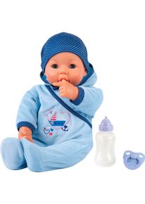 Babypuppe BAYER "Hello Baby Boy, 46 cm", blau, Puppen, Baby, Babypuppe