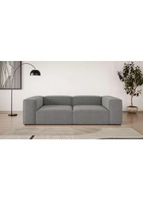 Big-Sofa OTTO HOME "XL HAILY Modularsofa extra tief, Sitztiefe 100 cm", grau (dunkelgrau), B:260cm H:72cm T:130cm, 100% Polyester, Sofas, Big-Sofa, als Modul oder separat verwendbar, f&uuml;r individuelle Zusammenstellung