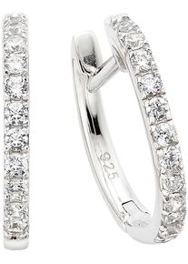 Paar Creolen "Schmuck Geschenk Ohrschmuck Ohrringe", silber (silberfarben, kristallwei&szlig;, kristallwei&szlig;), ANISTON JEWELRY & WATCHES, Ohrringe, Damen, 16mm, Silber 925 (Sterlingsilber), Paar Creolen, mit Zirkonia (synth.)