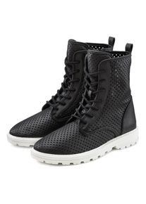 Stiefelette Lascana, Damen, Gr. 36, schwarz, Obermaterial: 100% Lederimitat. Decksohle: 100% Textilmaterial. Futter: 100% Textilmaterial. Laufsohle: 100% Synthetik, unifarben, Schuhe Stiefelette, zum Schn&uuml;ren mit modischen Cut-Outs, Stiefel, Boots, High-Sneaker