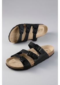 Pantolette ANISTON SHOES, Damen, Gr. 36, Textil, schwarz, Lederimitat, Basic, Schuhe Pantolette, Sommerschuh, Hausschuh, Schlappen, Strandschuh - NEUE KOLLEKTION