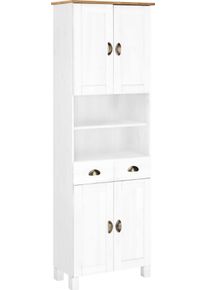 Hochschrank Home Affaire "Oslo", wei&szlig; (wei&szlig;, honig), B:60cm H:177cm T:30cm, Massivholz, Schr&auml;nke, Hochschrank