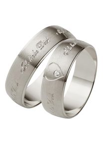 Trauring Firetti "Schmuck Geschenk Hochzeit Ehering Trauring "Ich liebe Dich" Gr. 22, silber (silberfarben), Fingerringe, Damen, 22, 0,01 SI = kleine Einschl&uuml;sse mit Brillant, Silber 925 (Sterlingsilber), 6mm, Trauring, Made in Germany, wahlweise mit oder ohne Brillant