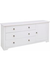 Kombikommode OTTO HOME "Hugo", wei&szlig;, B:152cm H:68cm T:38cm, Sideboards, Kombikommode, aus massiver Kiefer, Breite 152 cm
