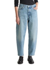 Marc O'Polo 5-Pocket-Jeans MARC O'POLO, Damen, Gr. 27, L&auml;nge 32, medium blau, Denim/Jeans, Obermaterial: 79% Baumwolle, 20% Viskose, 1% Elasthan, relaxed fit kn&ouml;chellang, Jeans 5-Pocket-Jeans, barrel cropped, hohe Leibh&ouml;he