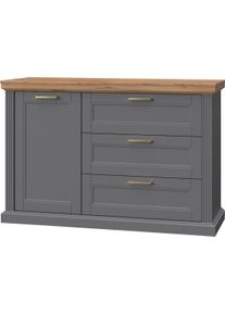 Sideboard OTTO HOME "Tara, Landhaus Kombikommode B/T/H: 138/48/91 cm, FSC-zertifiziert", grau (graphite matt, pacific walnut), B:138cm H:91cm T:48cm, Holzwerkstoff, MDF, Sideboards, Sideboard, lackiert mit wasserbasiertem UV-Lack, unempfindlich und kratzfest
