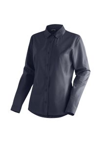 Funktionsbluse Maier Sports "Magos L/S W", Damen, Gr. 44, blau (dunkelblau), 94% Polyester, 6% Elasthan, Blusen Funktionsbluse, Damen Hemdbluse, atmungsaktives Freizeit-Hemd, Taillierter Schnitt