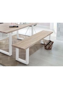 Sitzbank Home Affaire "Miami Beach", wei&szlig; (wei&szlig; ge&ouml;lt), B:180cm, Sitzb&auml;nke, Sitzbank, mit wei&szlig;em Kufengestell