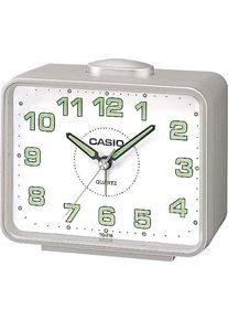 Quarzwecker Casio "TQ-218-8EF", silber (silberfarben), Wecker, Quarzwecker, Wecker, Leuchtzeiger, Leuchtziffern, Schlafzimmer, Geschenkidee