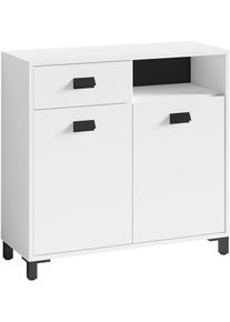 Badkommode ByLiving "Wellness", wei&szlig;, B:80,5cm H:77,5cm T:31cm, FSC-zertifizierter Holzwerkstoff, Sideboards, Badkommode, 80cm Badezimmer Kommode mit Metallgriffen und viel Stauraum