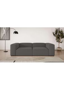 Big-Sofa OTTO HOME "XL HAILY Modularsofa extra tief, Sitztiefe 100 cm", grau (dunkelgrau), B:260cm H:72cm T:130cm, 100% Polyester, Sofas, Big-Sofa, als Modul oder separat verwendbar, f&uuml;r individuelle Zusammenstellung