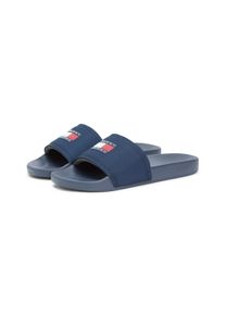 Pantolette Tommy Jeans "TJM POOL SLIDE", Herren, Gr. 40, dunkelblau, Textil, Schuhe Pantolette, Sommerschuh, Badeschuh, Hausschuh mit Logoschriftzug