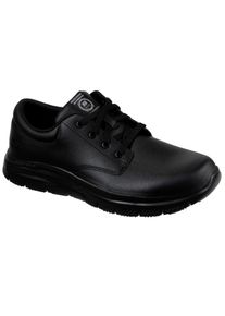 Berufsschuh Skechers "FLEX ADVANTAGE SR-FOURCHE" Gr. 41, schwarz, 41, Textil, Leder, Schuhe, Berufsschuh, Schn&uuml;rschuh f&uuml;r Gastronomie, Pflege, mit gepolsterter Innensohle