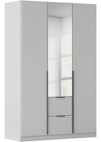 Dreht&uuml;renschrank OTTO HOME "Kleiderschrank Schrank Garderobe AGORDO mit Dekor- oder Hochglanzfront", grau (seidengrau), B:136cm H:210cm T:54cm, Holzwerkstoff, Schr&auml;nke, Dreht&uuml;renschrank, mit Au&szlig;enschubk&auml;sten, in 7 Breiten und 2 H&ouml;hen MADE IN GERMANY