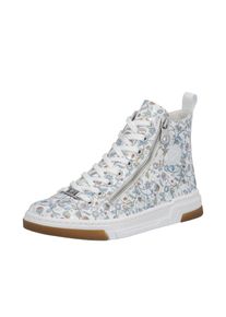 Sneaker Rieker, Damen, Gr. 42, wei&szlig; multicolor, Lederimitat, gebl&uuml;mt, Schuhe Sneaker, High Top-Sneaker, Freizeitschuh, Schn&uuml;rschuh mit Plateausohle