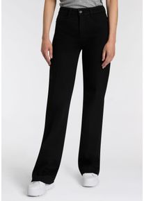 Weite Jeans MAC "WIDE", Damen, Gr. 38, L&auml;nge 30, schwarz (schwarz, schwarz), Denim/Jeans, Obermaterial: 89% Baumwolle, 8% Polyester, 3% Elasthan, bequem, Jeans Weite Jeans