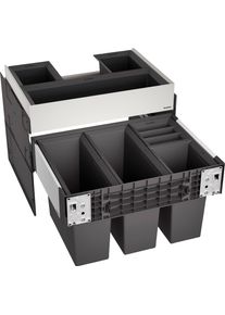 M&uuml;lltrennsystem BLANCO "Select II XL 60/4", schwarz, B:40cm H:47cm T:57cm, Kunststoff, M&uuml;lleimer, M&uuml;lltrennsystem, Orga, Kunststoff, Stahlblech, 600 mm Untermass