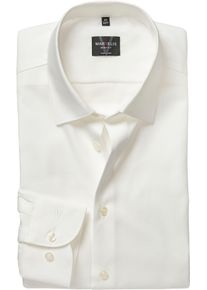 Langarmhemd MARVELIS, Herren, Gr. 42, N-Gr, wei&szlig; (hellbeige), Web, Obermaterial: 100% Baumwolle, k&ouml;rpernah, 2-Knopf-Manschette, Hemden Langarmhemd, Kentkragen, Businesshemd, k&ouml;rpernah