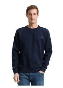 Sweatshirt Tom Tailor, Herren, Gr. L, blau (sky captain blau), Sweatware, Obermaterial: 70% Baumwolle, 30% Polyester, unifarben, regular fit normal, Rundhals, Rippb&uuml;ndchen, Sweatshirts Sweatshirt, mit Logo Stickerei