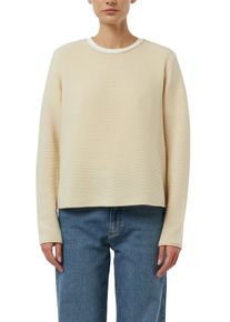 Strickpullover comma, Damen, Gr. 34, vanilla, Strick, Obermaterial: 60% Baumwolle, 40% Polyester, unifarben, normal h&uuml;ftbedeckend, Rundhals, Rollkante, Pullover Strickpullover, mit Rollkanten