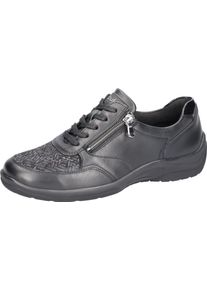Waldl&auml;ufer Schn&uuml;rschuh WALDL&Auml;UFER "HESNA-Soft", Damen, Gr. 8 (42), schwarz, Lackleder, Nappaleder, Textil, unifarben, Schuhe Schn&uuml;rschuh, Bequemschuh, Halbschuh, Sneaker in Komfortweite H (= sehr weit)