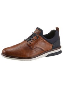 Slip-On Sneaker Rieker, Herren, Gr. 44, blau (cognac, dunkelblau), Leder, Textil, Schuhe Slip-On Sneaker, Business Schuh, Slipper, Festtagsschuh mit elastischen Schn&uuml;rsenkeln