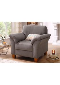 Sessel Home Affaire "Borkum, B: 101cm", grau, B:101cm H:87cm T:88cm, Struktur (100% Polyester);Luxus-Microfaser ALTARA NUBUCK (100% Polyester);MELROSE(100% Polyester);Luxus-Microfaser Toro (100% Polyester), Sessel, Sessel, mit Federkern