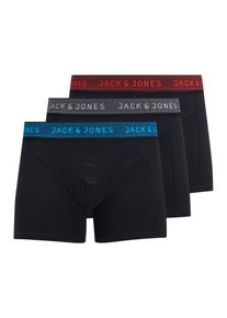 Jack & Jones Trunk JACK & JONES JUNIOR "JACWAISTBAND TRUNKS 3 PAC", Jungen, Gr. 152, 3 Stk., grau (asphalt), Jersey, Obermaterial: 95% Baumwolle, 5% Elasthan, unifarben, eng, Unterhosen Trunk