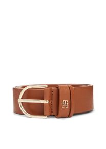 Lederg&uuml;rtel Tommy Hilfiger "ESSENTIAL EFFORTLESS 3,5 cm breit", Damen, Gr. 80, braun (cognac), Rindsleder, G&uuml;rtel Lederg&uuml;rtel, Dameng&uuml;rtel, 3,5 cm breit, casual und Jeans, ovale Einfachdornschlie&szlig;e