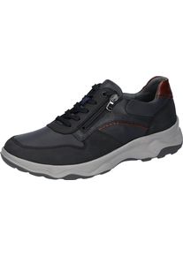 Waldl&auml;ufer Sneaker WALDL&Auml;UFER "H-MAX", Herren, Gr. 9,5 (44), blau (nachtblau), Nappaleder, Nubukleder, Schuhe Sneaker, Bequemschuh, Halbschuh, Schn&uuml;rschuh in Komfortweite H = sehr weit