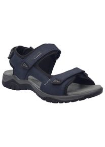 Trekkingsandale Josef Seibel "Arlo 02", Herren, Gr. 46, blau (indigo), Leder, Basic, Schuhe Trekkingsandale, Klettsandale, Komfortschuh mit gepolstertem Fu&szlig;bett, G-Weite