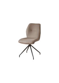 Drehstuhl OTTO HOME "Bruna Esszimmerstuhl,Polsterstuhl, K&uuml;chenstuhl, 4-Fu&szlig;stuhl", beige (taupe, schwarz, taupe), B:49cm H:89cm T:64cm, Holzwerkstoff, Metall, Polyester, St&uuml;hle, Drehstuhl, 360 drehbar, mit automatischer R&uuml;ckstellung, 2-Stoff-Design