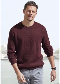 Strickpullover John Devin, Herren, Gr. S (44/46), rot (dunkelrot), Feinstrick, Obermaterial: 50% Baumwolle, 50% Polyacryl, unifarben, regular fit normal, Rundhals, Strickb&uuml;ndchen, Pullover Strickpullover, Pullover aus weichem Strukturstrick