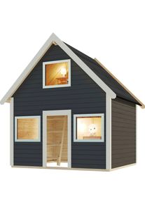 Spielhaus Konifera "Kuno", grau (terragrau), Spielh&auml;user, KinderB:212,5cm H:253cm T:183,5cm, Holzwerkstoff, Spielhaus, Fichte, BxTxH: 213x183x253 cm, B:212,5cm H:253cm T:183,5cm