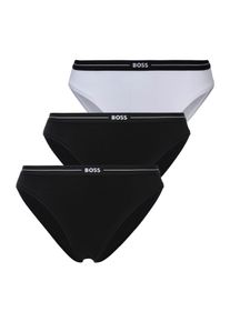 Slip BOSS "3P BRIEF", Damen, Gr. XL, 3 Stk., wei&szlig; (open wei&szlig; 120), Jersey, Obermaterial: 90% Baumwolle, 10% Elasthan, k&ouml;rpernah, Unterhosen Slip, mit elastischen Logobund