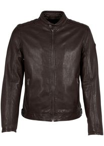 Lederjacke Mauritius "GMBrody LASV", Herren, Gr. L, braun (schwarz braun), Obermaterial: 100% Schafsleder. Futter: 100% Baumwolle. &Auml;rmelfutter: 100% Polyester, unifarben, regular fit kurz, eingesetzt abgesteppt, Jacken Lederjacke, mit Rei&szlig;verschluss, Rei&szlig;verschlusstaschen, Stehkragen
