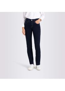5-Pocket-Jeans MAC "Angela", Damen, Gr. 42, L&auml;nge 28, blau (schwarz rinsewash), Denim/Jeans, Obermaterial: 98% Baumwolle, 2% Elasthan, figurbetont, Jeans 5-Pocket-Jeans, Die Schmale