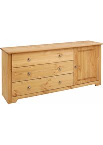 Kombikommode OTTO HOME "Hugo", beige (gelaugt, ge&ouml;lt), B:152cm H:68cm T:38cm, Sideboards, Kombikommode, aus massiver Kiefer, Breite 152 cm