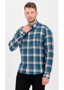 Outdoorhemd DEPROC Active "DENVER M MEN", Herren, Gr. M (50), Normalgr&ouml;&szlig;en, blau (blau, orange, check), Web, 50% Polyester. 40% Baumwolle. 10% Leinen, Hemden Outdoorhemd, auch in Gro&szlig;en Gr&ouml;&szlig;en erh&auml;ltlich