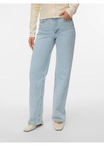 V&eacute;ro Moda High-waist-Jeans VERO MODA "VMTESSA HR WIDE JEANS RA3052 GA NOOS", Damen, Gr. 29, L&auml;nge 32, blau (light blau denim), Denim/Jeans, Obermaterial: 99% Baumwolle, 1% Elasthan, unifarben, oversize normal, Jeans High-waist-Jeans