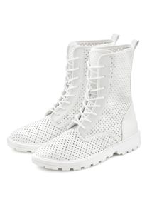 Stiefelette Lascana, Damen, Gr. 41, wei&szlig;, Obermaterial: 100% Lederimitat. Decksohle: 100% Textilmaterial. Futter: 100% Textilmaterial. Laufsohle: 100% Synthetik, unifarben, Schuhe Stiefelette, zum Schn&uuml;ren mit modischen Cut-Outs, Stiefel, Boots, High-Sneaker