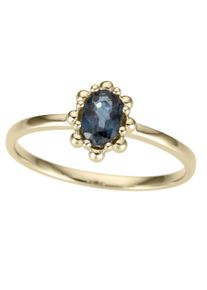 Goldring Firetti "Schmuck Geschenk Gold 333 Damenring Goldring Edelstein Farbstein" Gr. 17, gold (gelbgoldfarben, blau), Fingerringe, Damen, 17, Gelbgold 333, 9mm, Goldring, mit Saphir