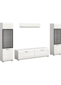Wohnwand Home Affaire "FLORENZ, 4-teilige Wohn-Kombination, hochwertige MDF-Front", wei&szlig; hochglanz tiefzieh, B:280cm H:160cm T:41cm, Holzwerkstoff, Kastenm&ouml;bel-Sets, Wohnwand, Wohn-Kombination, Wohnzimmer-M&ouml;bel, Wohnzimmer,Kombination, Kombi