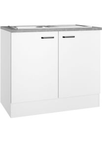 Sp&uuml;lenschrank Optifit "OPTImulti", wei&szlig;, wei&szlig;, B:100cm H:88cm T:60cm, Holzwerkstoff, Schr&auml;nke, Sp&uuml;lenschrank, Breite 100 cm, Tiefe 60 cm, inkl. Arbeitsplatte und Einbausp&uuml;le