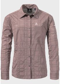Sch&ouml;ffel Outdoorbluse SCH&Ouml;FFEL "Bike Blouse Style Jalpuh WMS", Damen, Gr. 36, lila (3905, braun), Oberstoff: 81% Polyester 14% Nylon 5% Elasthan, bequem, V-Ausschnitt, Blusen Outdoorbluse